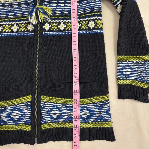 Anthropologie Sparrow Women's Black Full Zip Knit Sweater Wool Blend Size Medium - Picture 3 of 7